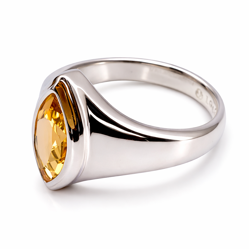 Champagne Quartz Marquise Ring