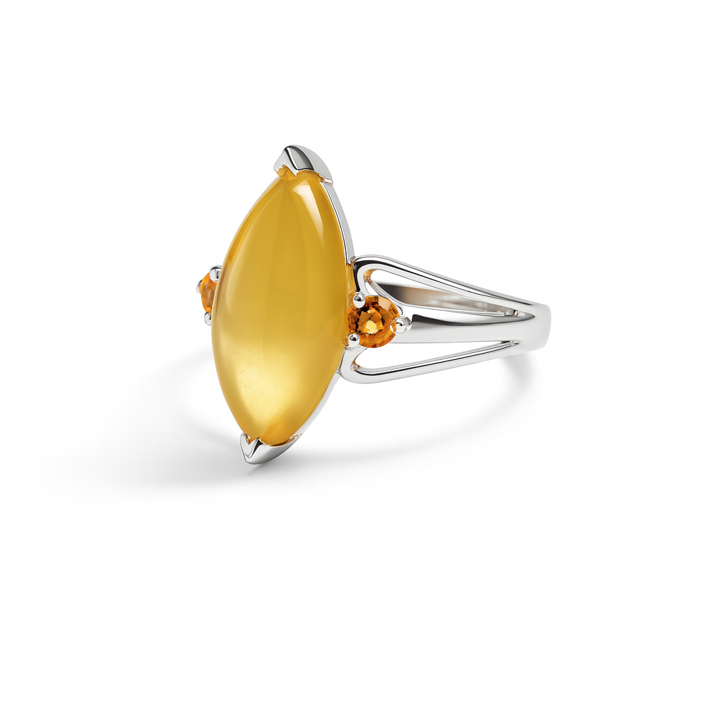Honey Opal Silver Ring
