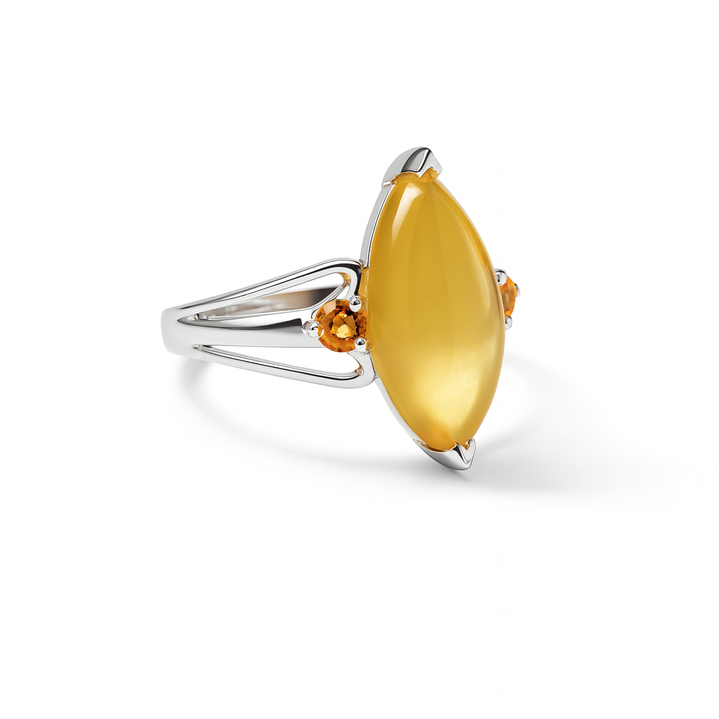 Honey Opal Silver Ring