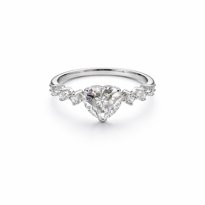 Heart Zirconia Stackable Silver Ring