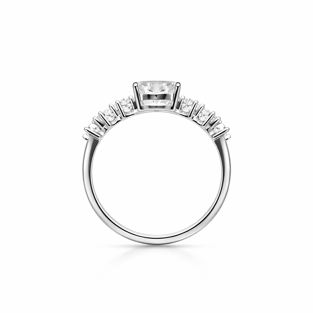 Heart Zirconia Stackable Silver Love Ring