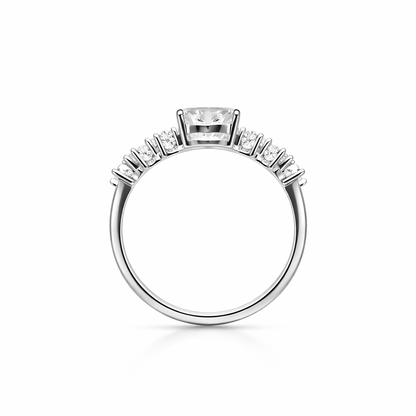 Heart Zirconia Stackable Silver Love Ring