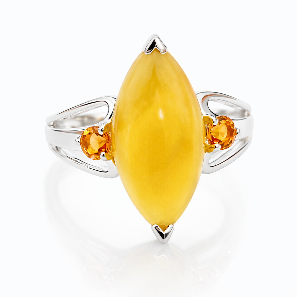 Honey Opal Silver Ring