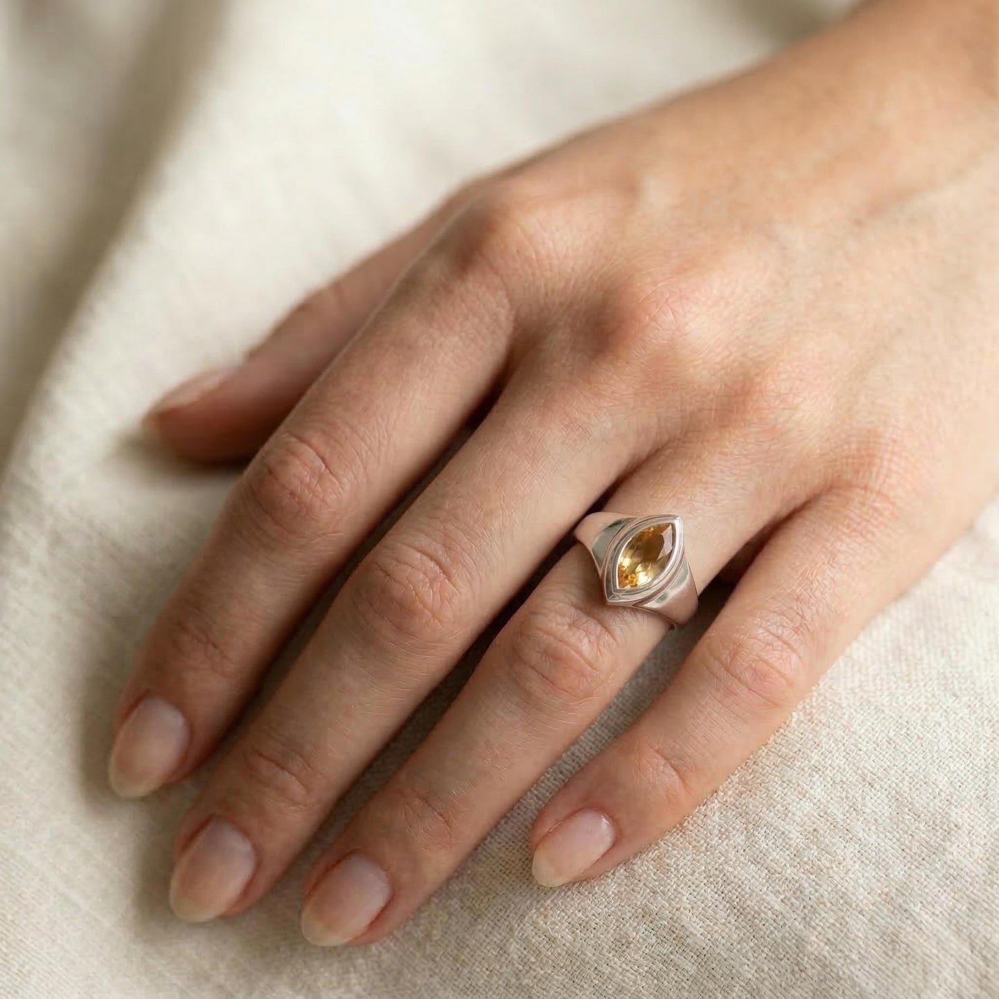 Modern Yellow Gem Ring