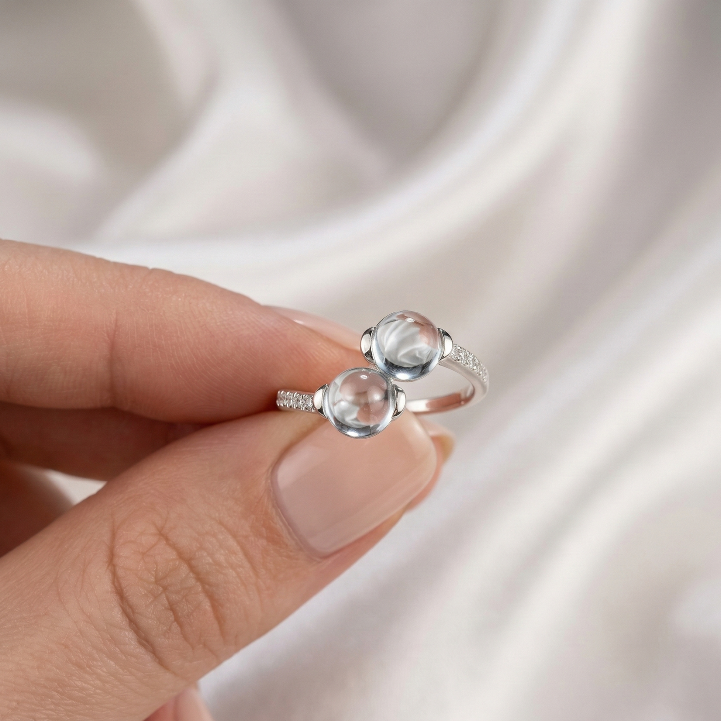 Moi et Toi Topaz Silver Ring