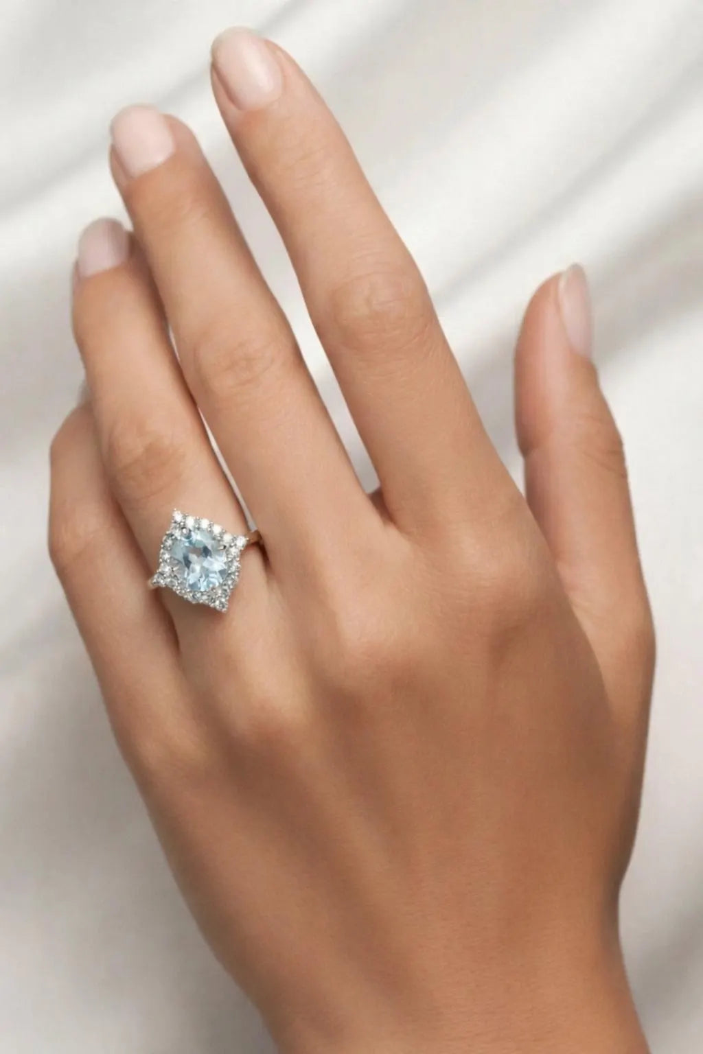 Sky Blue Topaz Cluster Ring