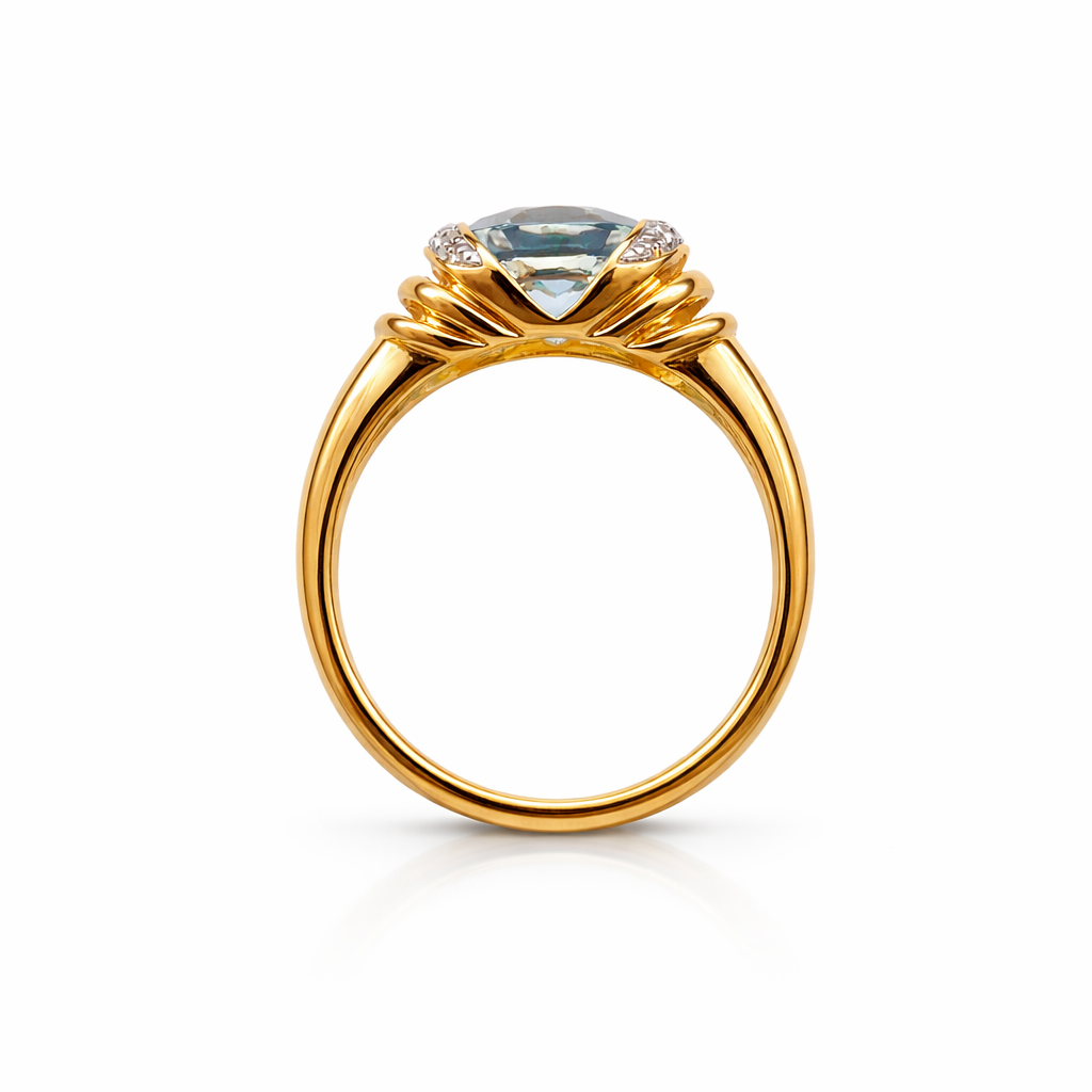 Sky Blue Topaz Gold Plated Silver Ring
