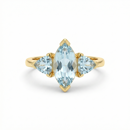 Topaz Marquise Gold Plated Ring