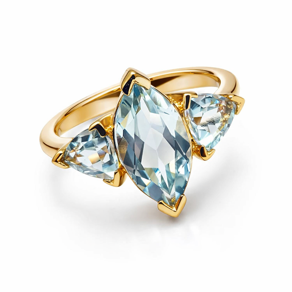 Vergulde topaas marquise ring