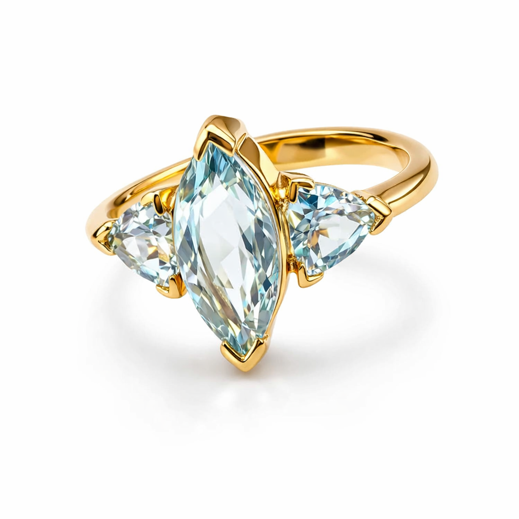 Vergulde topaas marquise ring