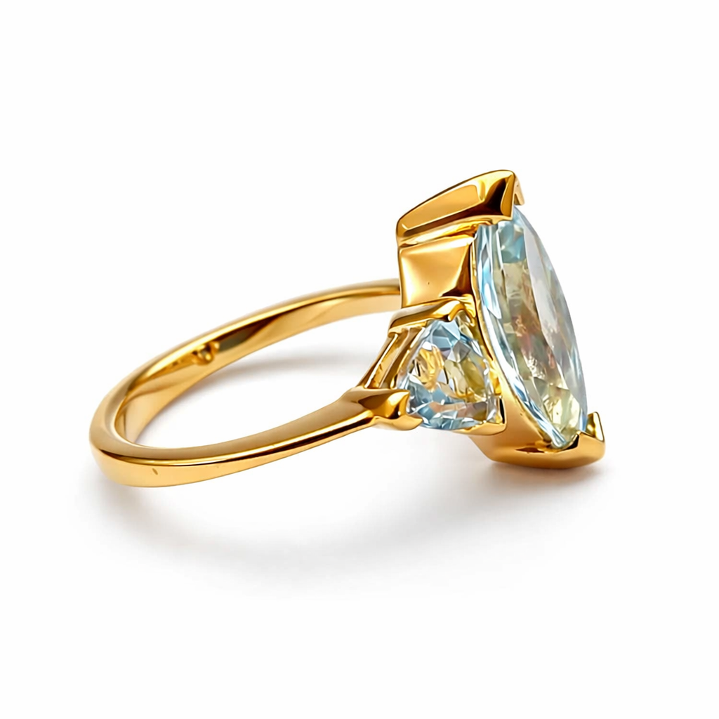 Topaz Marquise Gold Plated Ring