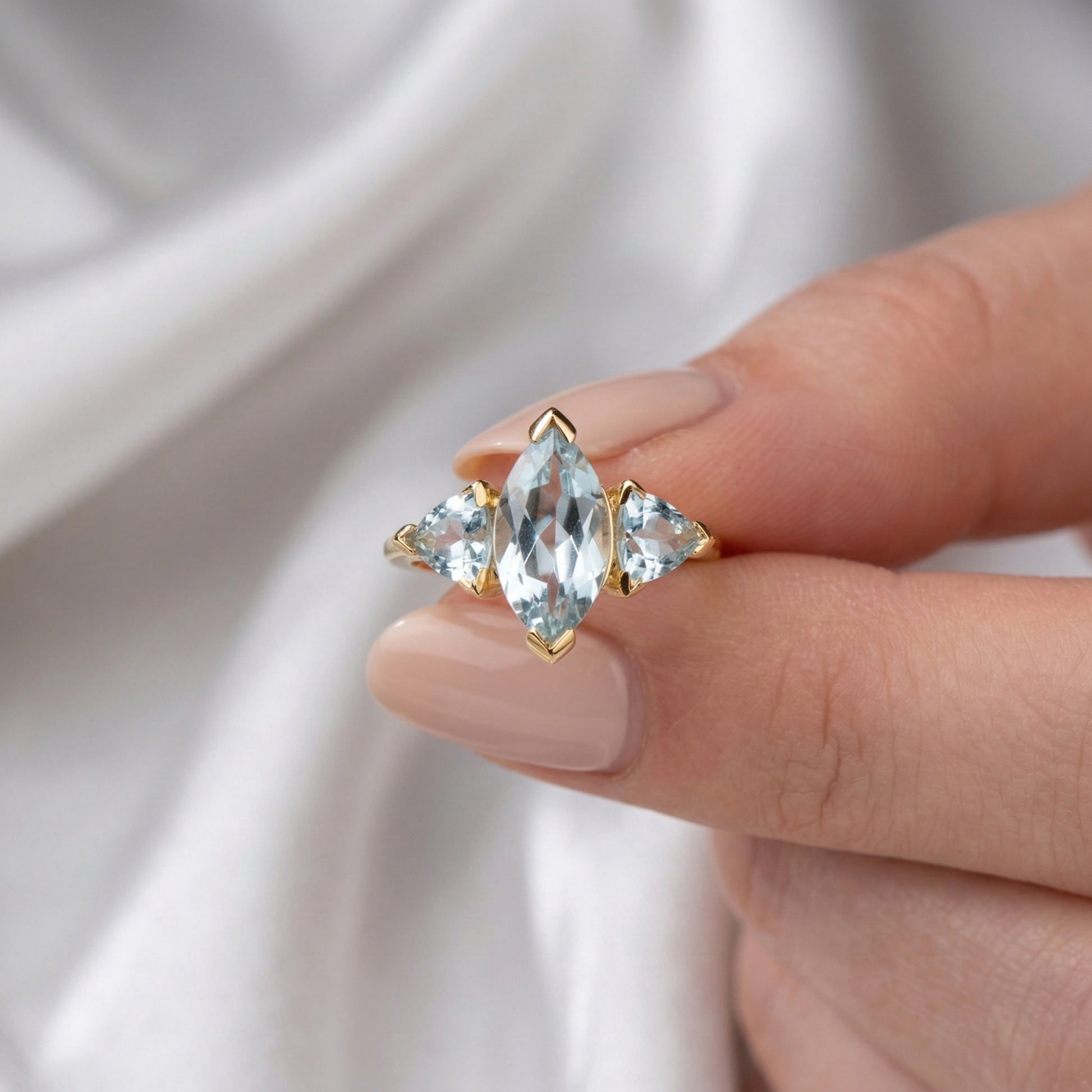 Topaz Marquise Gold Plated Ring