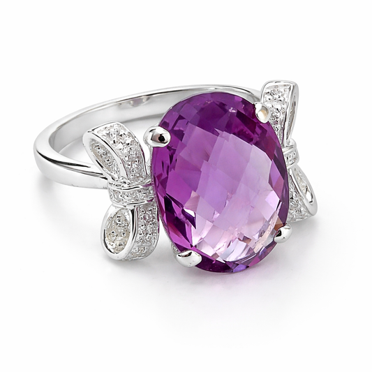 amethyst bow ring