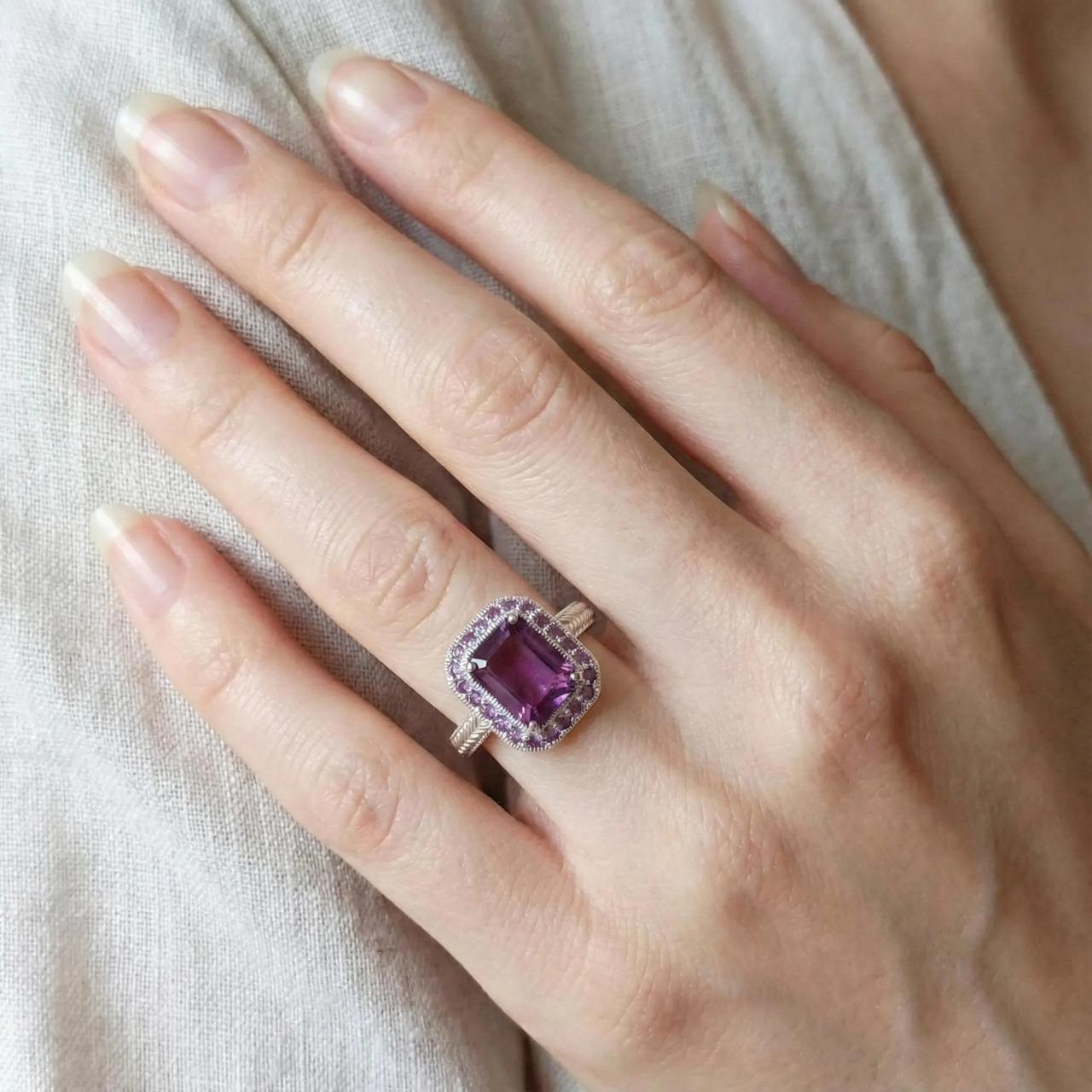  amethyst cluster ring