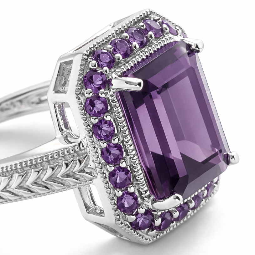 amethyst cocktail ring