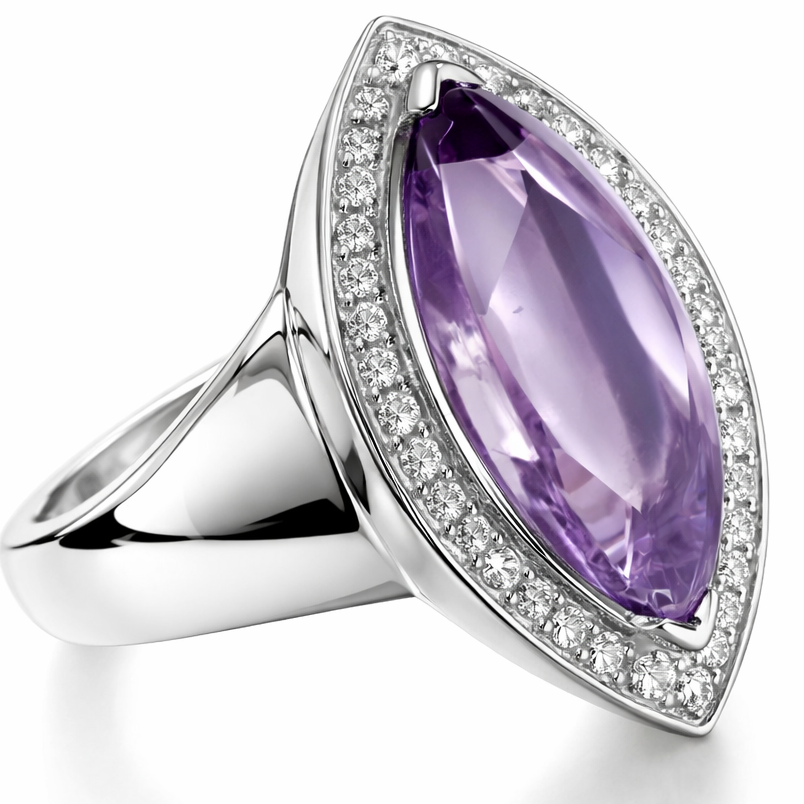 amethyst large marquise ring