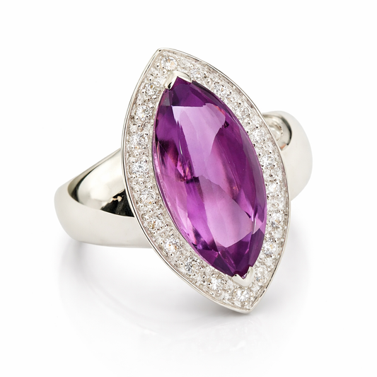 amethyst modern ring