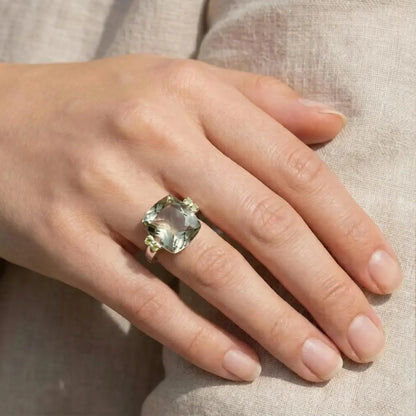 green quartz cocktail ring
