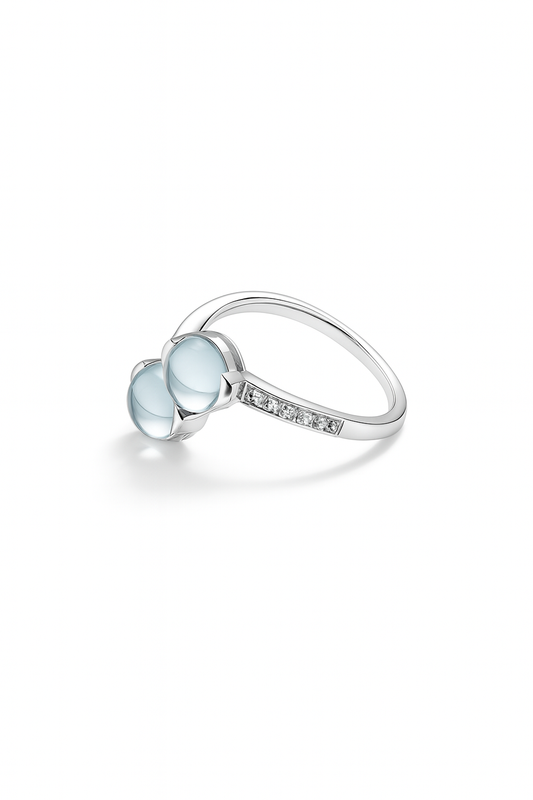moi toi silver ring with sky blue topaz