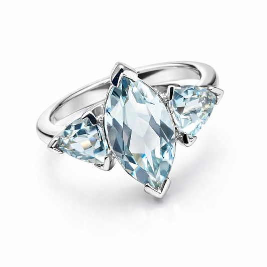 topaz marquise silver ring