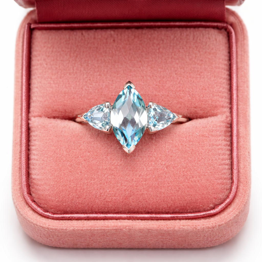 topaz marquise silver ring
